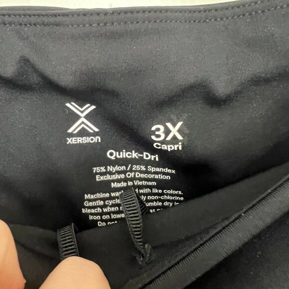 Xersion Quick-Dri Black Capri Leggings Active 3X - Picture 2 of 5